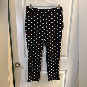 Sandro Ferrone Black Polka Dot Pants Sz-14